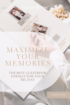 an open book with the words, maximumize your memories