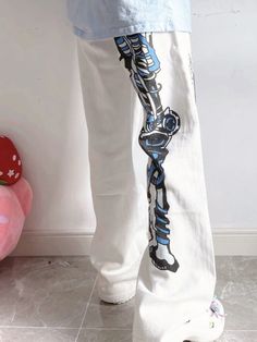 Anime Baggy Pants – Juneptune Anime Baggy Pants, White Pants Women, Baggy Style, Cute Pants, Pink Jeans, Baggy Pants, Baggy Pant, Harajuku Fashion, Pants Women