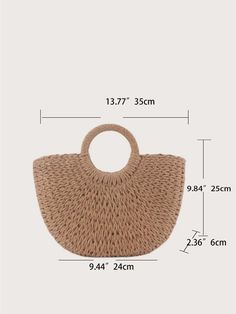 Braided Design Straw Bag | SHEIN USA Summer Light Brown Bag For Vacation, Summer Style Light Brown Vacation Bag, Summer Vacation Light Brown Bag, Trendy Light Brown Bag For Vacation, Trendy Light Brown Vacation Bag, Light Brown Rectangular Satchel For Beach, Light Brown Large Capacity Beach Bag, Light Brown Large Capacity Bag For Vacation, Light Brown Large Capacity Vacation Bags