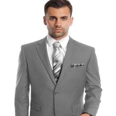 This Light Grey Suit - Silver Gray Suit For Wedding For Groom And Groomsmen Solid Modern Fit Two Button Front Closure Notch Lapel Interior Pic-Stitching Interior French Facing Two Besom Front Pockets With Flap Closure Three Interior Pockets Including Cell Phone Pocket And Pen Pocket Underarm Sweat Guards Color : Light Grey Classic Flat Front Suits For Wedding, Classic Wedding Suit With Flat Front, Classic Flat Front Wedding Suits, Classic Slim Fit Groom's Suit, Classic Slim Fit Groom Suits, Classic Slim Fit Suit For Groom, Gray Wedding Suit, Light Grey Suit, Grey Suit Wedding