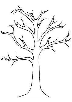 a tree with no leaves is shown in this drawing, it looks like the branches are bare