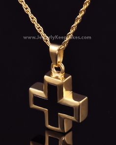 Cremation Necklace Jewelry Gold Plated Mystic Cross Keepsake Aniversary Ideas, Eucharistic Adoration, Cross Gold, Cremation Necklaces, Urn Pendant, Dope Jewelry, Gold Jewelry Necklace, Cremation Jewelry, Keepsake Jewelry