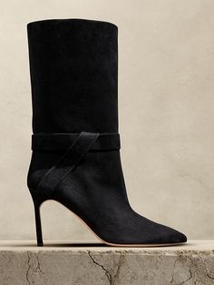 Torri Suede Boot | Banana Republic Pointed Toe Suede Boots For Winter, Winter Suede Boots With Pointed Toe, Winter Suede Mid-calf Boots With Pointed Toe, Suede Knee-high Boots With Pointed Toe For Fall, Fall Suede Knee-high Boots With Pointed Toe, Fall Suede Mid-calf Boots Medium Width, Fall Suede Heeled Boots With Reinforced Heel, Chic Fitted Suede Boots, Winter Suede Mid-calf Boots With Suede Lining