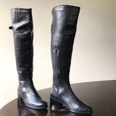 - Catherine Malandrino Rich Genuine Black Leather. - Over The Knee Riding Boots. - Women’s Size 8m (38) Boots. - Fabric Interior Fabric And Rubberized Outsole. - 1.5” Inches Block Heel. - Height Measured Vertically From Tip Of Top Of Boots To Bottom Tip Of Block Heel To Give An Estimate Of Height Length = 53.5cm. - Genuine And Authentic Or Your Money Back. Leather Knee-high Riding Boots, Fitted, Fitted Leather Knee-high Riding Boots, Fitted Leather Knee-high Boots For Riding, Catherine Malandrino, Interior Fabric, Boots Women, Over The Knee Boots, Over The Knee, Riding Boots