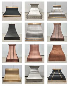 many different types of stove hoods are shown