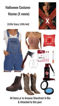 an image of halloween costume with text overlay that reads,'halloween costume maxine x movie little scary, little hot all items attached to this post