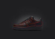 Dynamic Leather Sneakers With Red Sole, Modern Nike Air Force 1 With Round Toe, Modern Red Sneakers With Rubber Sole, Modern Red Sneakers With Boost Midsole, Modern Carbon Sneakers For Streetwear, Dynamic Basketball Shoes With Red Sole For Streetwear, Modern Low-top Basketball Shoes With Red Sole, Black Basketball Shoes With Red Sole For Streetwear, Dynamic Sneakers With Red Sole For Streetwear