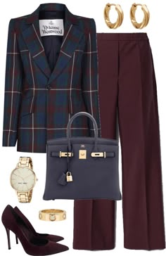 Mode Tartan, Lady Outfits, Female Boss, How To Look Expensive, Chique Outfit, Look Expensive, Elegant Outfits, Ageless Style