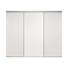 a white cabinet with three doors and two drawers on the bottom, in front of a white background