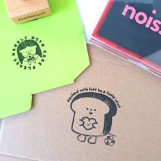 a rubber stamp with a cartoon character on it