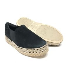 Brand: VINCE Style: SHOES HEELS PLATFORM Color: BLACK Size: 7 SKU: 293-29312-82192 CONDITION: GENTLY USED Black Slip-ons With Medium Width And Round Toe, Black Round Toe Slip-ons For Spring, Black Slip-ons With Round Toe For Spring, Black Cushioned Slip-ons For Spring, Black Slip-ons With Woven Sole And Round Toe, Black Closed Toe Slip-ons With Textured Sole, Black Slip-on Sneakers With Woven Sole, Black Suede Slip-ons With Round Toe, Black Suede Flat Slip-ons