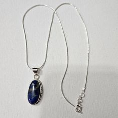 925 Sterling Silver Plated Lapis Lazuli Necklace Pendant Natural Stone New Without Tags Chain Is 20 Inches Long Silver Plated, Pendant Is Natural Lapis Lazuli Sterling Silver Plated Great Gift Idea For Birthday Valentine's Day Christmas Anniversary Any Day Fashion Jewelry Costume Jewelry For Everyday Inv# A52 **All Items Come From A Smoke Free Home** Trustworthy And Honest Seller** 5 Star Seller Fast Shipper Posh Ambassador Ii Classic Sapphire Necklace In Sterling Silver, Dog Paw Pendant, Lapis Lazuli Necklace, Day Fashion, Feather Pendant, Multi Strand Necklace, Gold Chain Necklace, 925 Jewelry, Boho Necklace