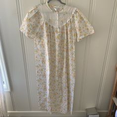 Brand New Without Tags Nwt Size 12/14 Short Sleeves Pajamas One Piece Nightgown Cottagecore, Fairy Core, Prairie, Boho, Ditsy Floral Bb2 New To Poshmark Or Checking Out As Guest? Use My Code Smc_boutique To Save $10 On Your First Purchase White Spring Sleepwear For Home, Spring Short Sleeve Sleepwear For Home, Spring Sleepwear With Short Sleeves For Home, Floral Print Short Sleeve Sleepwear For Comfort, Yellow Cotton Sleepwear For Loungewear, Short Sleeve Floral Print Nightgown For Home, Floral Print Short Sleeve Nightgown For Sleepover, Cotton Nightgown For Spring Pajama Party, White Short Sleeve Nightgown For Sleepover