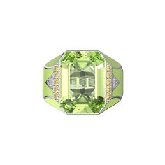 #color_green-green-yellow-diamond Luxury Green Rings With Diamond Accents, Luxury Green Rings With Gemstone Accents, Luxury Green Emerald Ring With Diamond Cut, Elegant Green Enamel Ring With Polished Finish, Art Deco Green Jewelry With Brilliant Cut, Luxury Green Diamond Ring In Platinum, Green Enamel Ring For Formal Occasions, Luxury Enamel Ring With Diamond Accents As Gift, Luxury Enamel Ring With Diamond Accents For Gift