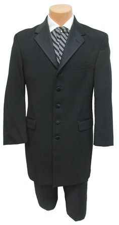 LONG Black Frock Tuxedo Coat. This is not some worn-out coat! These are from rental inventory and in nice condition. 100% Lightweight Wool. I also have the same coat in Boys! If you have any questions Please feel free However I can help Larry Formal Suits With Button Closure, Semi-formal Tuxedo Outerwear With Pockets, Formal Button-up Suits With Hidden Closure, Formal Suits With Hidden Button Closure, Elegant Winter Button-up Suits, Formal Fall Suits With Button Closure, Winter Single Breasted Button-up Suits, Winter Single-breasted Button-up Suits, Formal Fall Button-up Suit