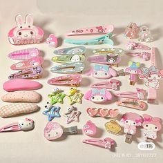 Cutecore Hair Clips, Y2k Clips, Cute Hairclips, Decora Accessories, Y2k Items, Hello Kitty Hair, Cute Clips, Anime Hello Kitty, Kuromi Cartoon