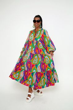 Women's Printed long Sleeve V Neck Colorful Maxi Dress Casual Viscose Dress Kaftan Dress Caftan dress Colorful one size unique dress Fits sized US6 to US16 Model Size : Height : 5'7" Weight : 140 lbs Multicolor Flowy V-neck Maxi Dress, Multicolor Abstract Print V-neck Maxi Dress, Vibrant Multicolor V-neck Midi Dress, Casual Multicolor Print Maxi Dress, Casual Multicolor Abstract Print Maxi Dress, Casual Multicolor Maxi Dress With Abstract Print, Multicolor V-neck Midi Dress With Vibrant Print, Beach Midi Length Dresses With Abstract Print, Beach Dresses With Abstract Print In Midi Length