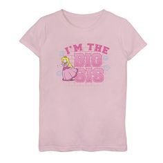 She'll love the awesome style of this girls' Nintendo Super Mario I'm The Big Sis Peach Pink Text Portrait Graphic Tee. Crewneck Short sleevesFABRIC & CARE Cotton Machine wash - Delicate Imported She'll love the awesome style of this girls' Nintendo Super Mario I'm The Big Sis Peach Pink Text Portrait Graphic Tee. Licensed Character She'll love the awesome style of this girls' Nintendo Super Mario I'm The Big Sis Peach Pink Text Portrait Graphic Tee. Size: Small. Gender: female. Age Group: k Super Mario Peach, Text Portrait, Portrait Graphic, Big Sis, Peach Pink, Little Sisters, Super Mario, Fabric Care, Cool Style