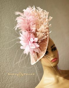 Aimee Fuller Kentucky Derby Fascinator, Pink Mauve Feather Frenzy Cocktail Hat, Del Mar Hat, Royal Ascot Fascinator - Etsy Summer Races Ostrich Feather Headpiece, Feathered Fascinator For Races, Feather Fascinator For Royal Ascot, Feather Trim Fascinator For Royal Ascot Races, Royal Ascot Mini Hats With Ostrich Feathers For Races, Ostrich Feather Mini Hat For Royal Ascot Races, Ostrich Feather Fascinator Hat For Kentucky Derby, Ostrich Feather Fascinator For Kentucky Derby, Fitted Feather Fascinator For Events