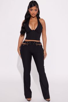 Available In Black. Flare Pant High Rise Back Zip Closure Cut Out Detail Grommet Detail Lace Up Detail 32" Inseam Shell: 76% Rayon 20% Nylon 4% Spandex Imported | Up To No Good Flare Pant in Black size XS by Fashion Nova High Stretch Elastane Bottoms For Night Out, Edgy High Waist Elastane Pants, Edgy Elastane Pants For Night Out, Edgy Stretch Elastane Pants, Edgy Fitted Elastane Bottoms, Fitted Edgy Bottoms, Mid-rise Elastane Pants For Night Out, Radio Design, Flare Pant