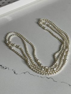 "33 1/2\" long string of cultured pearls Jeweler said worth about 150.00 Good condition All one string, no clasps" Czech Glass Necklace, Pearl Jewels, Gold Chain With Pendant, String Of Pearls, Rhinestone Bridal, Bridal Bracelet, Rhinestone Bracelet, Bridal Pearls, Pearl Chain