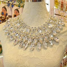 Stage Fashion, Crystal Bridal Jewelry Sets, Accessories For Wedding, Crystal Wedding Jewelry, Necklace Luxury, Necklace Big, Trendy Necklace, Dress Belt, Women Necklace