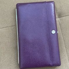 Beautiful Purple Leather. The Perfect Size For Your Essentials- Cards, Money, And Check Book Insert Too And A Pen. Perfect Little Pop Of Color And Can Be Worn As A Wallet Or A Clutch. It Will Fit A Smaller Size Phone. Check Book, A Pen, Purple Leather, Clutch Wallet, Color Purple, Leather Wallet, Color Pop, Bag Lady, Pen