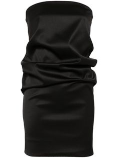 black wool blend strapless pencil silhouette straight hem thigh-length stretch-silk lining Formal Silk Strapless Mini Dress, Luxury Black Cocktail Dress, Vintage Ysl Dress, Ysl Clothes, Saint Laurent Aesthetic, Ysl Dress, Saint Laurent Dress, Pencil Silhouette, Expensive Jewelry Luxury