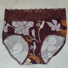 New Without Tags! Shop Directly On My Official Website To Get The Best Deal! Save An Extra 10% Off Your First Purchase Of $50+ At Www.Goobscloset.Com With Code Poshmark At Checkout Brand: Soma Size: M Color: Autumnal Floral M Cab Style: Embraceable Super Soft Signature Lace Brief Material: Body 90% Rayon 10% Spandex, Lace 87.8% Nylon 12.2% Spandex, Elastic 75% Nylon 25% Spandex, Gusset 100% Cotton Care: Machine Wash Warm This Lingerie Piece Is An Absolute Must-Have For Every Woman Who Desires Bo Stretch Floral Print Bottoms For Daywear, Pink Boyshorts, Soma Intimates, Feminine Chic, Lace Thong, Silicon Bands, Luxury Lingerie, Purple Fashion, Navy Floral