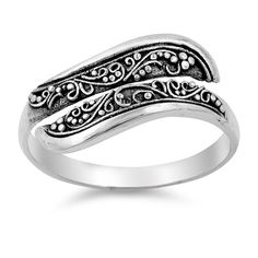 Silver Sterling Silver Ring With Open Band, Sterling Silver Ring With Open Band In Silver Color, Sterling Silver Open Band Silver Ring, Nickel Free Silver Open Band Jewelry, Nickel-free Silver Open Band Jewelry, Silver Polished Toe Ring, Silver Toe Ring With Polished Finish, Anniversary Engraved Sterling Silver Ring With Oxidized Finish, Sterling Silver Filigree Ring With Polished Finish