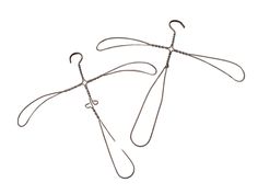 two wire hangers are attached to each other