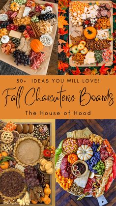 several different pictures with the words, 50 ideas you will love fall clemente boards