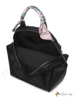 BirdinBag - Stylish and Versatile Backpack with Letter Graphics and Twilly Scarf - Ideal for Women Professionals Letter Bag, Twilly Scarf, Backpack Style, Twilly, Classic Backpack, Professional Women, Bags Backpacks, Professions, Rebecca Minkoff Hobo