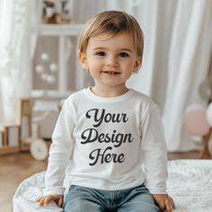 Customizable White Long Sleeve T-shirt, White Long Sleeve Shirt With Branding, White Long Sleeve Printed T-shirt, Customizable Cotton Long Sleeve T-shirt, Customizable Long Sleeve Cotton T-shirt, White Long Sleeve Shirt With Custom Print, Bodysuit Fashion, Baby Long Sleeve, Posters Prints