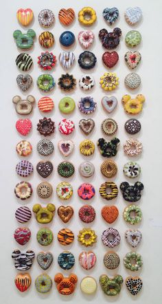 a large group of different types of donuts