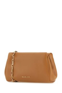 Camel Leather Belle Crossbody Bag from Michael Kors Evening Cognac Shoulder Bag With Removable Pouch, Cognac Crossbody Shoulder Bag For Evening, Evening Cognac Crossbody Shoulder Bag, Brown Crossbody Evening Bag With Gold-tone Hardware, Michael Kors Crossbody Shoulder Bag With Detachable Handle, Cognac Crossbody Flap Bag For Evening, Brown Evening Flap Bag With Chain Strap, Brown Crossbody Evening Bag With Chain Strap, Brown Crossbody Clutch With Chain Strap