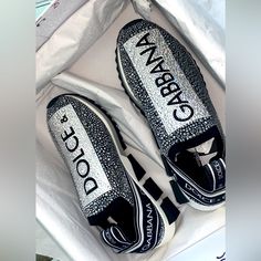 Brand New D&G Sneakers In A Box , Size 8,5 Luxury Silver Custom Sneakers, Dolce Gabbana Sneakers, Denim Sneakers, Leather High Tops, Shoes Brand, Mens Casual, Designer Sneakers, Luxury Brand, Tennis Shoes