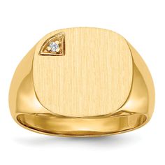 Class Rings, Gents Ring, Diamond Signet Ring, Signet Ring Men, Yellow Rings, Square Top, Rounded Square, Gold Rings Fashion, Ring Mountings