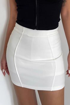 Item Type: BottomsMaterial: Rayon SpandexPattern: Plain Color: White. Black. Khaki. Gray. RoseSize: S. M. L Size (CM): Length Waist Hip S 38 52 66 M 39 56 70 L 40 60 74 Summer White Elastane Mini Skirt, White Elastane Party Skirt, White Elastane Skirt For Party, White Elastane Mini Skirt, White Fitted High Waist Mini Skirt, White Stretch Mini Skirt For Club, White Stretch Skirt For Night Out, White Stretch Elastane Mini Skirt, Trendy Fitted White Mini Skirt