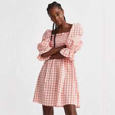 H&M Puff-Sleeved Seersucker Dress Brand New With Tags On Size S Short Dress In Airy Seersucker With Smocked Bodice. Square, Ruffle-Trimmed Neckline, Elbow-Length Puff Sleeves With Covered Elastic Over Shoulders, And Flounced Cuffs With Narrow Elastic. Unlined. Gingham Seersucker Dresses For Spring, Spring Gingham Seersucker Dress, Spring Seersucker Gingham Dress, Spring Gingham Smocked Dress, Gingham Dresses With Smocked Bodice And Puff Sleeves, Summer Puff Sleeve Dress With Smock, Spring Gingham Smocked Dress With Short Sleeves, Short Sleeve Gingham Smocked Dress For Summer, Casual Seersucker Dresses For Spring