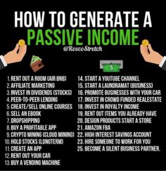 a poster with the words how to generating passive income