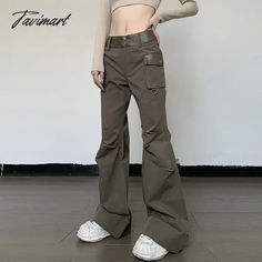 42164179599407|42164179632175|42164179664943 Khaki High Waist Y2k Bottoms, Y2k High Waist Khaki Bottoms, Khaki Y2k High-waisted Bottoms, Y2k Khaki Bottoms With Cargo Pockets, Y2k Style Khaki Bottoms For Spring, Spring Y2k Khaki Bottoms, Y2k Full Length Parachute Pants For Fall, Y2k Fitted Wide Leg Cargo Pants, Y2k Style Fitted Wide Leg Cargo Pants