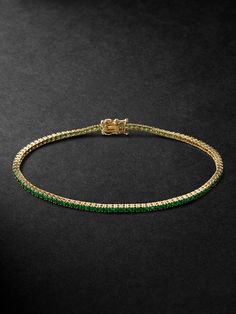 Sydney Evan describes its jewellery as "classic; yet whimsical". A perfect example, this tennis-style bracelet is cast from gold and studded with round-cut emeralds for a pop of colour. Emerald Bracelet Gold, Joe Cole, Spring Essentials, Emerald Bracelet, Sydney Evan, Fine Jewelry Bracelets, Bracelet For Men, Mr Porter, Fashion Bracelets