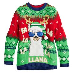 Give his wardrobe a quirky refresh with this boys' Fala La La La La La Llama ugly Christmas sweater. Click on this KIDS APPAREL & SHOES GUIDE to find the perfect fit and more!Give his wardrobe a quirky refresh with this boys' Fala La La La La La Llama ugly Christmas sweater. Click on this KIDS APPAREL & SHOES GUIDE to find the perfect fit and more!FEATURES Crewneck Long sleeves Fun holiday design Soft and cozy constructionFABRIC & CARE Acrylic Machine wash Imported Size: Medium. Color: Falala Ll Shoes Guide, 4th Grade Art, Holiday Design, Ugly Sweater, 4th Grade, Ugly Christmas, Christmas Sweater, Llama, Holiday Fun