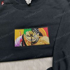 Luffy Zoro Embroidered Sweatshirt - Anime Hoodie & Hot Topic Shirt Luffy And Zoro, Disneyland Family Shirts, One Piece Hoodie, Hot Topic Shirts, Luffy Zoro, Embroidered Crewneck, Hoodie Material, Anime Hoodie, Embroidered Sweatshirt