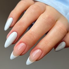 Faster shipping. Better service White Almond Nails, October Nails, Short Square Nails, Almond Shape Nails, Almond Nail, Nail Accessories, Square Nails