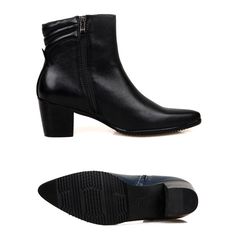 If you have a penchant for British style, these pointed-toe ankle boots are the perfect choice for you. These handmade ankle boots feature an impressive solid pattern and zipper closure, ensuring comfortable wear. Crafted from genuine leather with a synthetic insole and rubber outsole, these men's boots offer comfort and durability. Don't miss out on this affordable and fashionable footwear choice. Business Chelsea Boots With Zipper For Fall, Fall Boots With Zipper Closure And Pointed Toe, Fall Business Chelsea Boots With Zipper Closure, Leather Martin Boots With Zipper Closure And Pointed Toe, Pointed Toe Boots With Zipper Closure, Business Chelsea Ankle Boots With Zipper, Business Chelsea Ankle Boots With Zipper Closure, Fall Season Pointed Toe Martin Boots With Zipper, Winter Chelsea Boots With Pointed Toe For Office