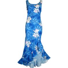 Orchid Royal Blue Dress Hawaiin Wedding, Hula Costume, Tahitian Dress, Dress Hawaiian Style, Samoan Dress, Hawaiian Wear, Orchid Blue, Luau Dress, Island Style Clothing