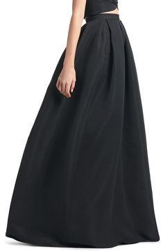 Artful pleats dance around the waist of this scene-stealing maxi skirt brimming with contemporary attitude. 100% polyester Dry clean Imported Spring Pleated Maxi Skirt For Prom, Spring Evening Maxi Skirt, Pleated Wide-leg Party Skirt, Black Maxi Dress With Full Skirt For Evening, Spring Evening Pleated Maxi Skirt, Pleated Maxi Skirt For Spring Evening, Flowy Gathered Maxi Skirt For Party, Elegant Flowy Maxi Skirt With Accordion Pleats, Evening Silk Pleated Skirt