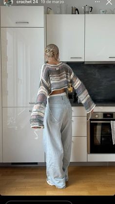 Crochet Long Sleeve Top Outfit, Streetwear Crochet, Diy Vetement, Mode Inspo, 가을 패션, Looks Vintage, Cute Casual Outfits